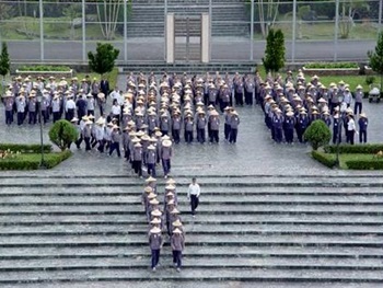 Inmates lining up in order