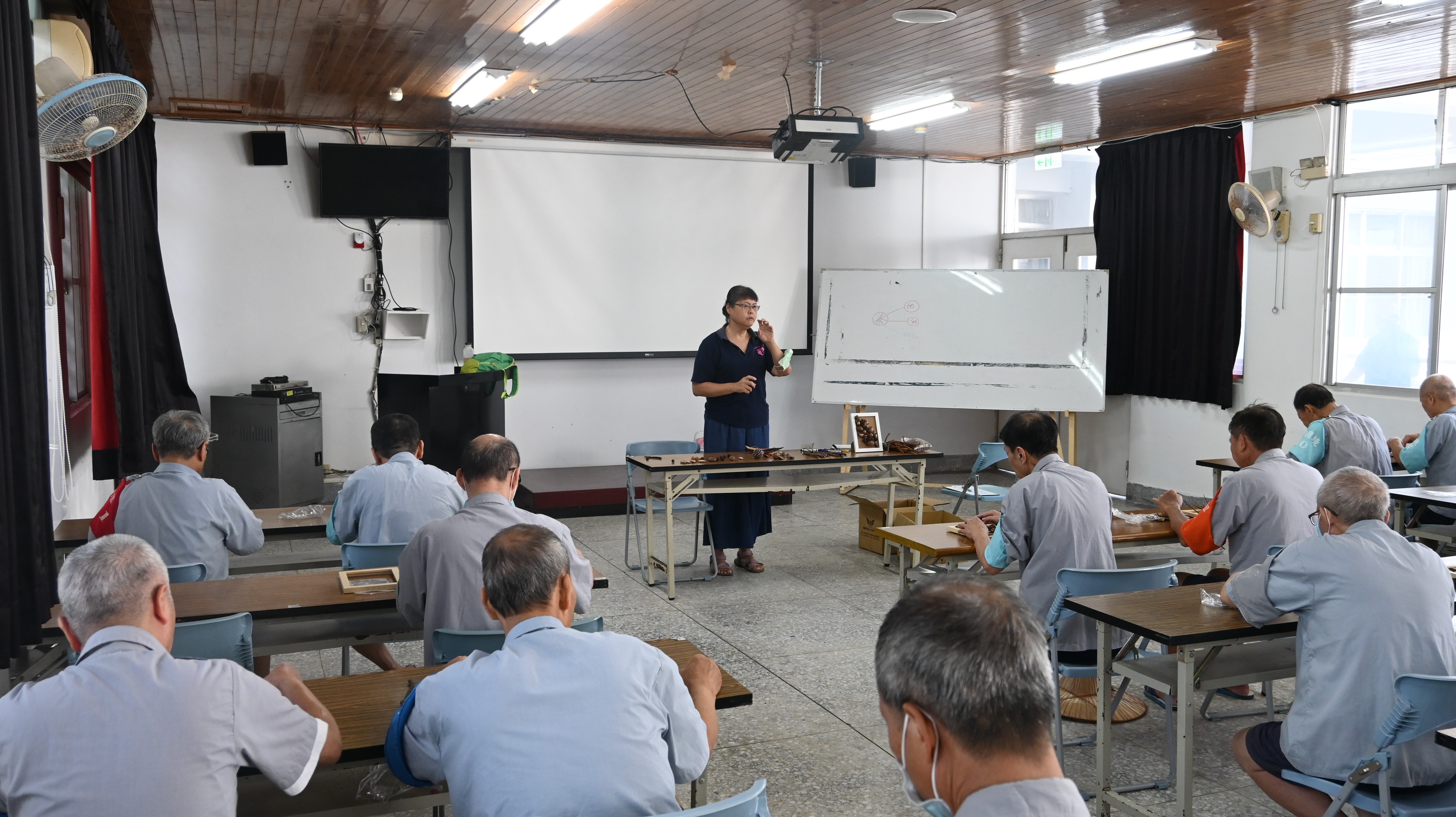 1020社工於役男訓練班對高齡收容人辦理高齡舒壓課程